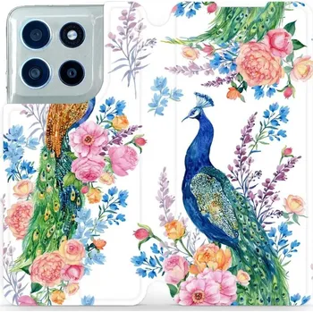 Pouzdro na mobilní telefon Flipové pouzdro Mobiwear - Motorola Moto G56 5G - MX08S Pávi (Knížkové flip pouzdro, obal, kryt na mobil Motorola Moto G56 5G - MX08S Pávi, materiál Umělá kůže + TPU - ochrana 360°, stojánek, silikonová vanička, magnetické zavírání)