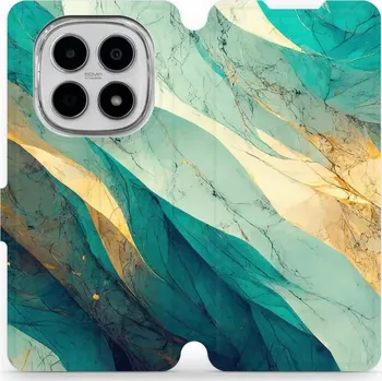 Pouzdro na mobilní telefon Flipové pouzdro Mobiwear - Xiaomi Redmi Note 15 5G - VP37S Zlatavý a zelenkavý mramor (Knížkové flip pouzdro, obal, kryt na mobil Xiaomi Redmi Note 15 5G - VP37S Zlatavý a zelenkavý mramor, materiál Umělá kůže + TPU - ochrana 360°, stojánek, silikonová)