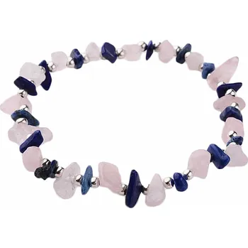 Náramek Nefertitis Lapis lazuli a růženín náramek sekaný obvod cca 16 až 22