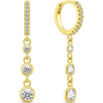 Náušnice Brilio Silver Blyštivé pozlacené náušnice s čirými zirkony EA869Y + 2 měsíce na vrácení zboží