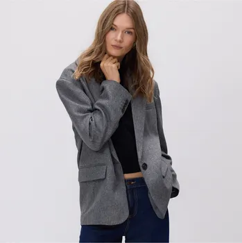 Dámské sako Reserved - Jednořadý blejzr - tmavě šedá - 309GF-90M - 309GF-90M-XL