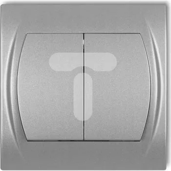 vypínač Dvojitý vypínač pod omítku Karlik, odstíny šedé 7LWP-2