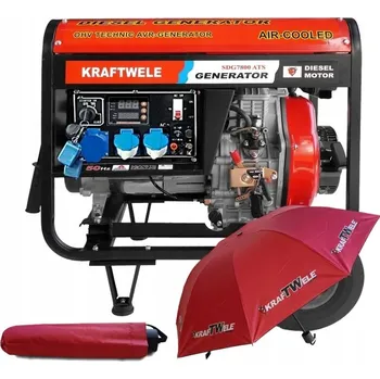 Elektrocentrála Přenosný jednofázový generátor proudu KrafTWele 7800 W na naftu