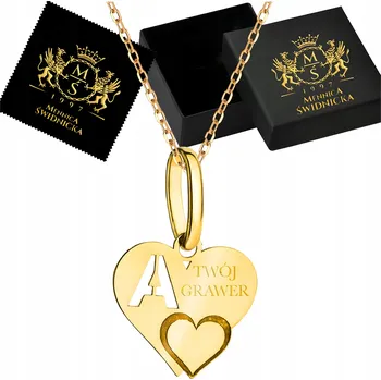 Náhrdelník Zlatý Náhrdelník Srdce s Písmenem A Zlato 585 Řetízek Přívěsek Gravírování