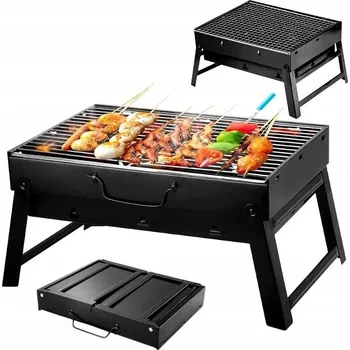 HUR PŘENOSNÝ SKLÁDACÍ TURISTICKÝ GRIL NA DŘEVĚNÉ UHLÍ