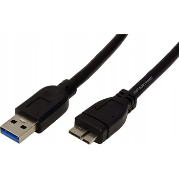 Datový kabel ROLINE USB 5Gbps kabel USB3.0 A(M) - microUSB3.0 B(M), 2m, černý