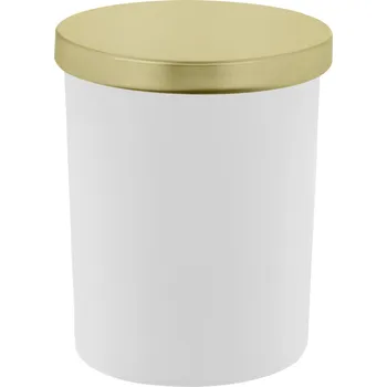 Sklenice Sklenice na svíčky bílá matná 200 ml se zlatým víčkem - 90 kusů