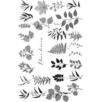 Tetování Dočasné tetování jemné lístky větvičky A4