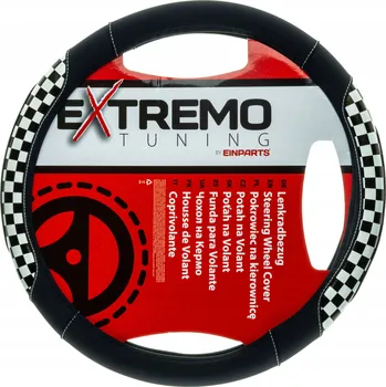 Autopotah POTAH / KRYT NA VOLANT EKOKŮŽE ŠACHOVNICE ROZMĚR 37-39 cm