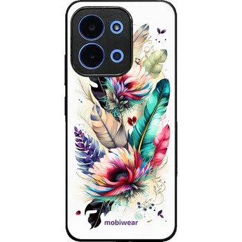Pouzdro na mobilní telefon Lesklý kryt Mobiwear Glossy - Xiaomi Poco C85 - G017G Pírka a květy (Prémiové lesklé pouzdro, obal, kryt Mobiwear Glossy na mobil Xiaomi Poco C85 - G017G Pírka a květy, materiál Plast + TPU silikon - krytí po všech stranách, neošoupatelný potisk, tenké)