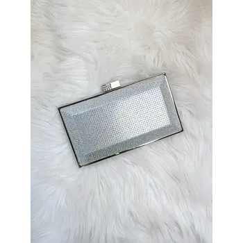 Třpytivá dámská kabelka stříbrná, VELIKOST UNI