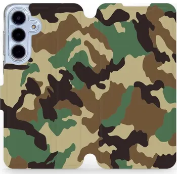 Pouzdro na mobilní telefon Flipové pouzdro Mobiwear - Samsung Galaxy S25 FE - V111P Maskáče (Knížkové flip pouzdro, obal, kryt na mobil Samsung Galaxy S25 FE - V111P Maskáče, materiál Umělá kůže + TPU - ochrana 360°, stojánek, silikonová vanička, magnetické zavírání)