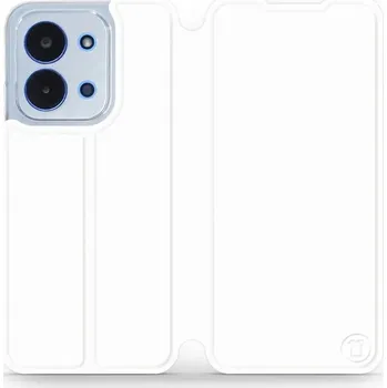 Pouzdro na mobilní telefon Flipové pouzdro Mobiwear - Xiaomi Poco C85 - Bílé a šedé (Knížkové flip pouzdro, obal, kryt na mobil Xiaomi Poco C85 - Bílé a šedé, materiál Umělá kůže + TPU - ochrana 360°, stojánek, silikonová vanička, magnetické zavírání)