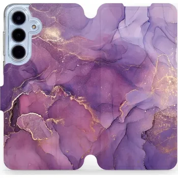 Pouzdro na mobilní telefon Flipové pouzdro Mobiwear - Samsung Galaxy S25 FE - VP20S Fialový mramor (Knížkové flip pouzdro, obal, kryt na mobil Samsung Galaxy S25 FE - VP20S Fialový mramor, materiál Umělá kůže + TPU - ochrana 360°, stojánek, silikonová vanička, magnetické zavírání)