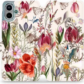 Pouzdro na mobilní telefon Flipové pouzdro Mobiwear - Samsung Galaxy A07 - MP01S Rozkvetlá louka (Knížkové flip pouzdro, obal, kryt na mobil Samsung Galaxy A07 - MP01S Rozkvetlá louka, materiál Umělá kůže + TPU - ochrana 360°, stojánek, silikonová vanička, magnetické zavírání)