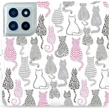 Pouzdro na mobilní telefon Flipové pouzdro Mobiwear - Motorola Moto G56 5G - MX01S Kočičí zádíčka (Knížkové flip pouzdro, obal, kryt na mobil Motorola Moto G56 5G - MX01S Kočičí zádíčka, materiál Umělá kůže + TPU - ochrana 360°, stojánek, silikonová vanička, magnetické zavírání)