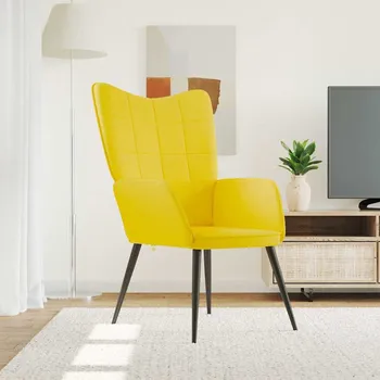 Křeslo zahrada-XL Relaxační židle hořčicově žlutá textil 327948