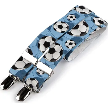 Kšandy Dětské modré kšandy s motivem fotbalového míče 650256, VELIKOST DĚTI UNI