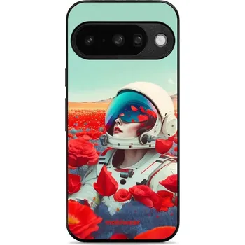 Pouzdro na mobilní telefon Lesklý kryt Mobiwear Glossy - Google Pixel 10 - G001G Astronautka v květech (Prémiové lesklé pouzdro, obal, kryt Mobiwear Glossy na mobil Google Pixel 10 - G001G Astronautka v květech, materiál Plast + TPU silikon - krytí po všech stranách, neošoupatelný)
