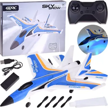 RC model auta Lehký pěnový RC letoun s LED osvětlením SKY SHOW, USB nabíjení