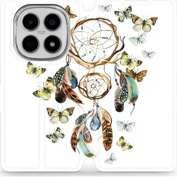 Pouzdro na mobilní telefon Flipové pouzdro Mobiwear - Xiaomi Redmi Note 15 5G - M001P Lapač a motýlci (Knížkové flip pouzdro, obal, kryt na mobil Xiaomi Redmi Note 15 5G - M001P Lapač a motýlci, materiál Umělá kůže + TPU - ochrana 360°, stojánek, silikonová vanička, magnetické)