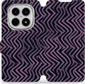 Pouzdro na mobilní telefon Flipové pouzdro Mobiwear - Xiaomi Redmi Note 15 5G - VA55S Fialové klikyháky (Knížkové flip pouzdro, obal, kryt na mobil Xiaomi Redmi Note 15 5G - VA55S Fialové klikyháky, materiál Umělá kůže + TPU - ochrana 360°, stojánek, silikonová vanička, magnetické)