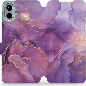 Pouzdro na mobilní telefon Flipové pouzdro Mobiwear - Samsung Galaxy A07 - VP20S Fialový mramor (Knížkové flip pouzdro, obal, kryt na mobil Samsung Galaxy A07 - VP20S Fialový mramor, materiál Umělá kůže + TPU - ochrana 360°, stojánek, silikonová vanička, magnetické zavírání)