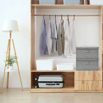 Úložný box Krabice s víkem – odstíny šedé a stříbrné