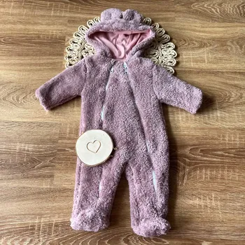 Kojenecký overall Kombinéza Medvídek Mamatti tmavě růžová na zip, velikost 68