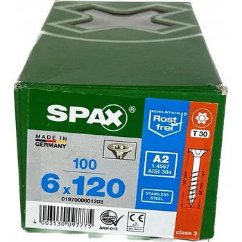 Vrut SPAX 880919299060120 R 88091 Senkkopf T-STAR TG šroub se zápustnou hlavou 6 mm 120 mm Torx, vnitřní korunka šestihranná