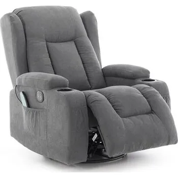 Masážní křeslo Relaxační polohovací křeslo antracitová látka