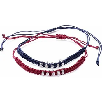 Náramek Sada dvou šňůrkových stahovacích náramků s kovovými ozdobami obvod cca 25 cm