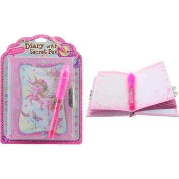 Zápisník Tajný zápisník jednorožec se světelným perem a zámkem