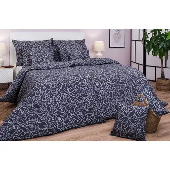 Povlečení Krepové povlečení - Sorat tmavě šedý - na plast. knoflíky