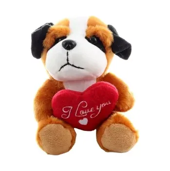 plyšák pes srdíčko 14 cm