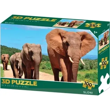 Puzzle 3D puzzle – sloni, 100 dílků