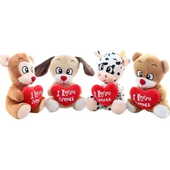 plyšák zvířátko se srdíčkem 14 cm