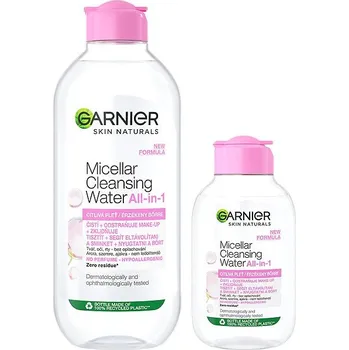 Přípravek na čištění pleti a oči GARNIER Skin Naturals Micellar Water 3in1 Sensitive 700 ml + Travel Size 100 ml