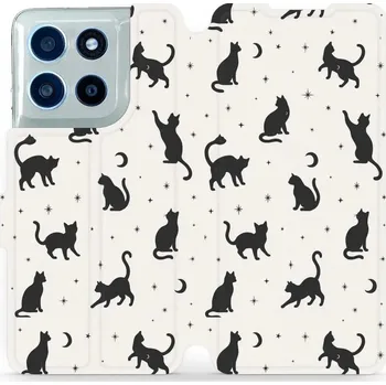 Pouzdro na mobilní telefon Flipové pouzdro Mobiwear - Motorola Moto G56 5G - V162S Noční kočičky (Knížkové flip pouzdro, obal, kryt na mobil Motorola Moto G56 5G - V162S Noční kočičky, materiál Umělá kůže + TPU - ochrana 360°, stojánek, silikonová vanička, magnetické zavírání)