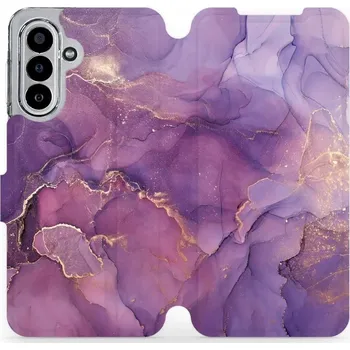 Pouzdro na mobilní telefon Flipové pouzdro Mobiwear - Samsung Galaxy A17 / A17 5G - VP20S Fialový mramor (Knížkové flip pouzdro, obal, kryt na mobil Samsung Galaxy A17 / A17 5G - VP20S Fialový mramor, materiál Umělá kůže + TPU - ochrana 360°, stojánek, silikonová vanička, magnetick