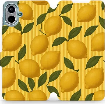 Pouzdro na mobilní telefon Flipové pouzdro Mobiwear - Samsung Galaxy A07 - VP81S Citrony (Knížkové flip pouzdro, obal, kryt na mobil Samsung Galaxy A07 - VP81S Citrony, materiál Umělá kůže + TPU - ochrana 360°, stojánek, silikonová vanička, magnetické zavírání)
