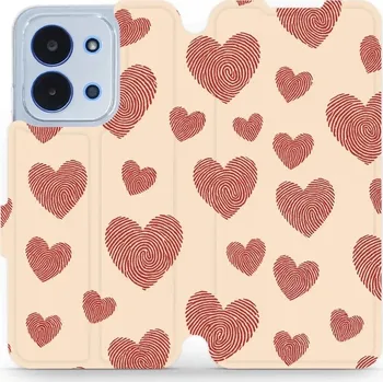 Pouzdro na mobilní telefon Flipové pouzdro Mobiwear - Xiaomi Poco C85 - VP93S Otisk srdce (Knížkové flip pouzdro, obal, kryt na mobil Xiaomi Poco C85 - VP93S Otisk srdce, materiál Umělá kůže + TPU - ochrana 360°, stojánek, silikonová vanička, magnetické zavírání)