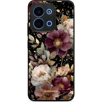 Pouzdro na mobilní telefon Lesklý kryt Mobiwear Glossy - Xiaomi Poco C85 - V169S Zlatavé kvítky (Prémiové lesklé pouzdro, obal, kryt Mobiwear Glossy na mobil Xiaomi Poco C85 - V169S Zlatavé kvítky, materiál Plast + TPU silikon - krytí po všech stranách, neošoupatelný potisk, tenké)