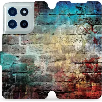 Pouzdro na mobilní telefon Flipové pouzdro Mobiwear - Motorola Moto G56 5G - V061P Zeď (Knížkové flip pouzdro, obal, kryt na mobil Motorola Moto G56 5G - V061P Zeď, materiál Umělá kůže + TPU - ochrana 360°, stojánek, silikonová vanička, magnetické zavírání)