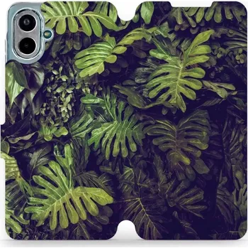 Pouzdro na mobilní telefon Flipové pouzdro Mobiwear - Samsung Galaxy A07 - V136P Zelená stěna z listů (Knížkové flip pouzdro, obal, kryt na mobil Samsung Galaxy A07 - V136P Zelená stěna z listů, materiál Umělá kůže + TPU - ochrana 360°, stojánek, silikonová vanička, magnetické)