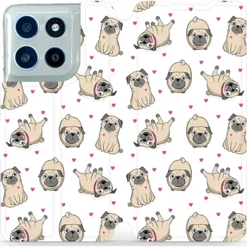 Pouzdro na mobilní telefon Flipové pouzdro Mobiwear - Motorola Moto G56 5G - M097P Mopsíci (Knížkové flip pouzdro, obal, kryt na mobil Motorola Moto G56 5G - M097P Mopsíci, materiál Umělá kůže + TPU - ochrana 360°, stojánek, silikonová vanička, magnetické zavírání)