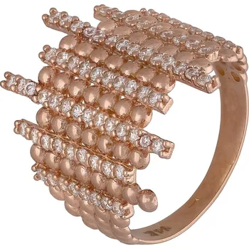 Prsten Zlaton Prsten růžové zlato osazený zirkony vel.57 4.25g 000030104228