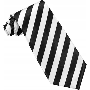 Kravata Saténová kravata bílá S černými proužky