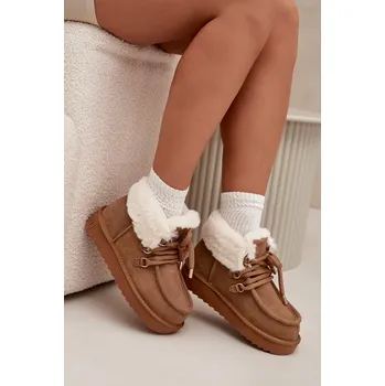 Dívčí sněhule Dámské sněhule z přírodní semiš D.Franklin D.Franklin hnědá | krémová 3446082