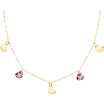 Náhrdelník Zlatý náhrdelník se zirkony - srdce - AP542-6617